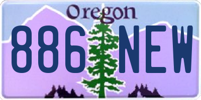 OR license plate 886NEW