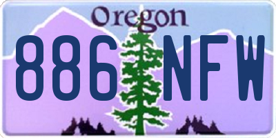 OR license plate 886NFW