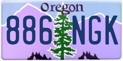 OR license plate 886NGK