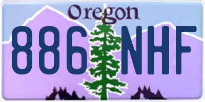 OR license plate 886NHF