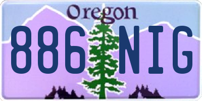 OR license plate 886NIG