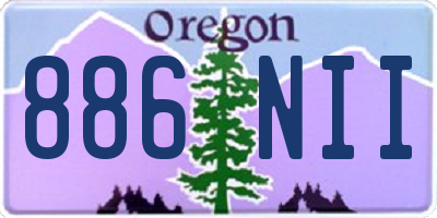 OR license plate 886NII