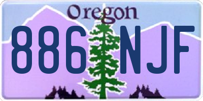 OR license plate 886NJF