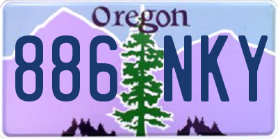 OR license plate 886NKY