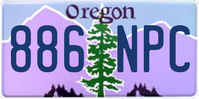 OR license plate 886NPC