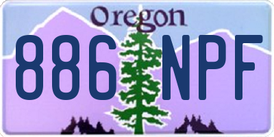 OR license plate 886NPF