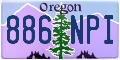 OR license plate 886NPI