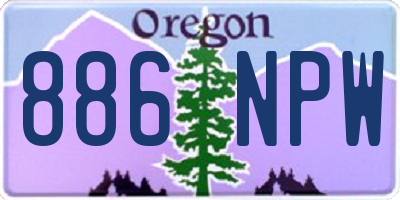 OR license plate 886NPW