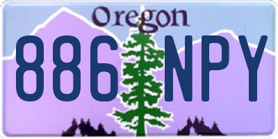 OR license plate 886NPY