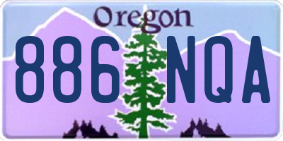 OR license plate 886NQA