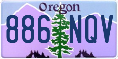 OR license plate 886NQV