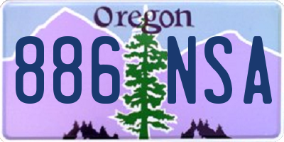 OR license plate 886NSA