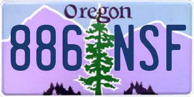 OR license plate 886NSF