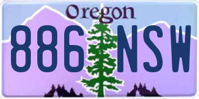 OR license plate 886NSW