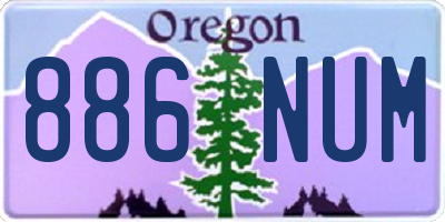 OR license plate 886NUM