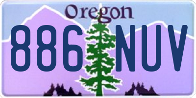 OR license plate 886NUV