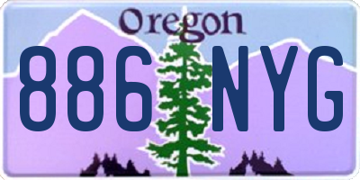 OR license plate 886NYG