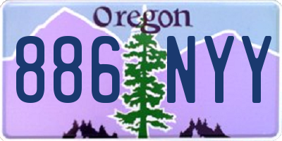 OR license plate 886NYY