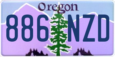 OR license plate 886NZD