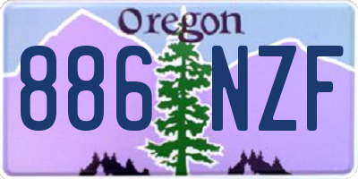 OR license plate 886NZF