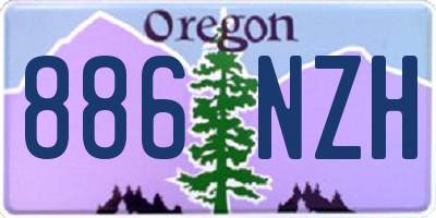 OR license plate 886NZH