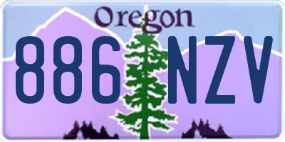 OR license plate 886NZV