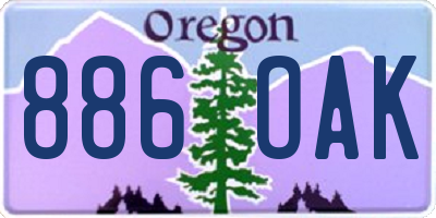 OR license plate 886OAK