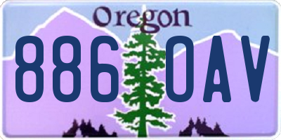 OR license plate 886OAV