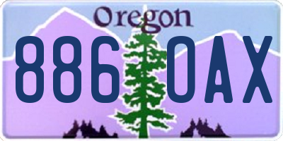 OR license plate 886OAX