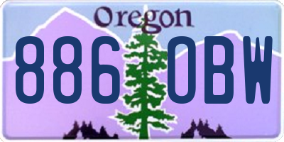 OR license plate 886OBW