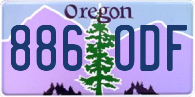 OR license plate 886ODF