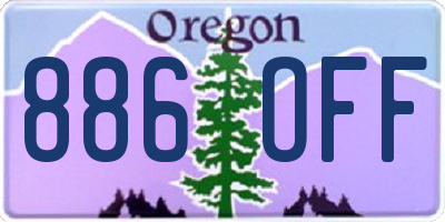 OR license plate 886OFF