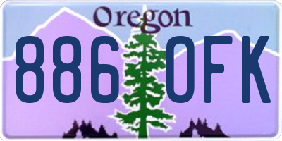 OR license plate 886OFK