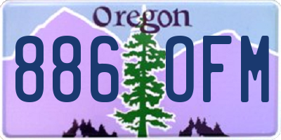 OR license plate 886OFM