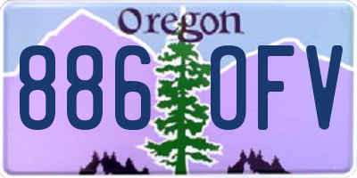 OR license plate 886OFV