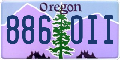 OR license plate 886OII