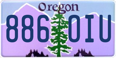 OR license plate 886OIU
