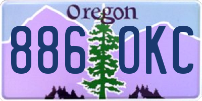 OR license plate 886OKC