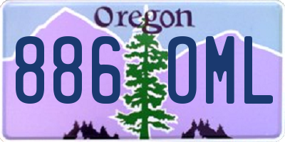 OR license plate 886OML