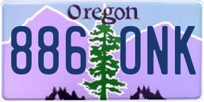 OR license plate 886ONK