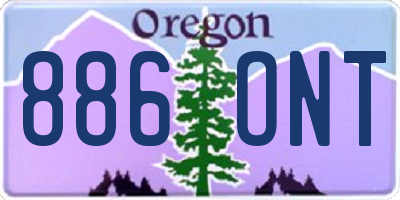 OR license plate 886ONT