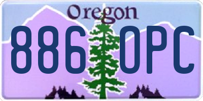 OR license plate 886OPC