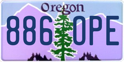 OR license plate 886OPE