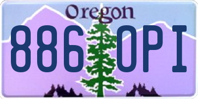 OR license plate 886OPI