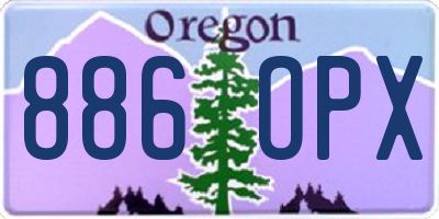 OR license plate 886OPX