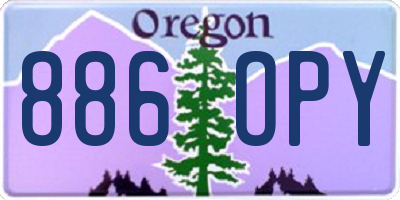 OR license plate 886OPY