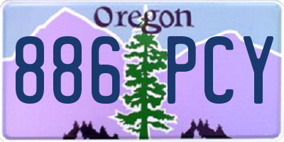 OR license plate 886PCY