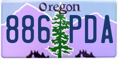 OR license plate 886PDA