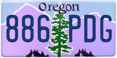 OR license plate 886PDG