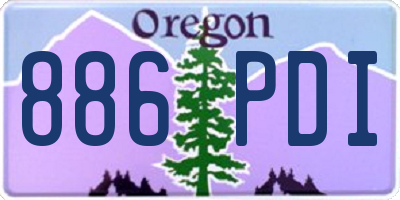 OR license plate 886PDI